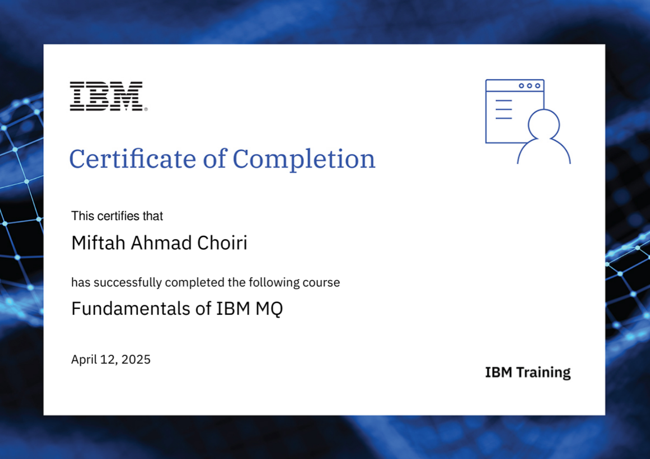 Fundamental of IBM MQ - issued by IBM Training