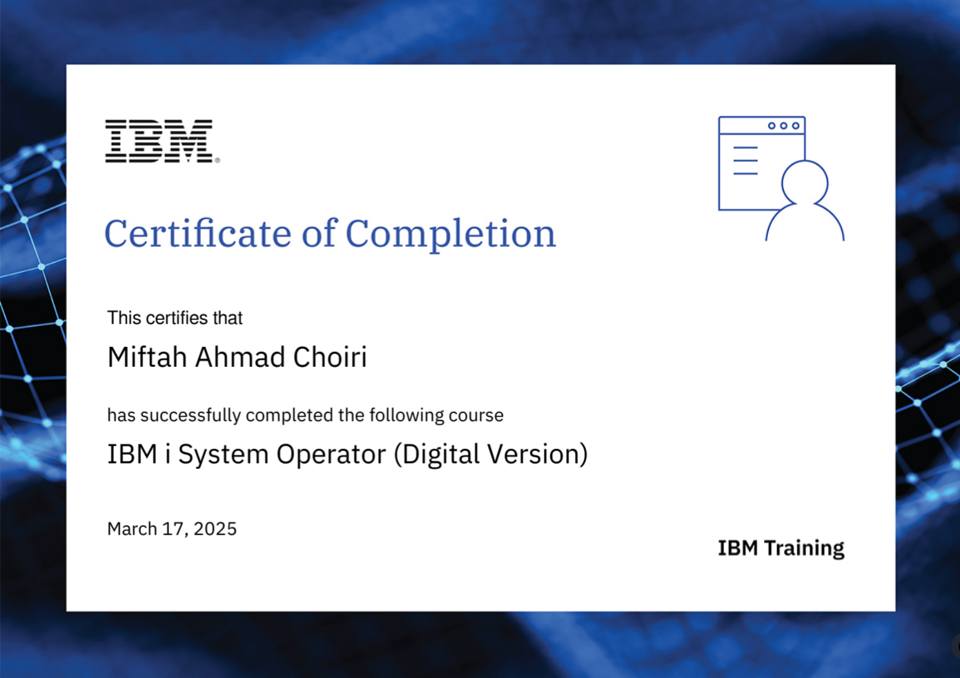 IBM i System Operator - issued by IBM Training
