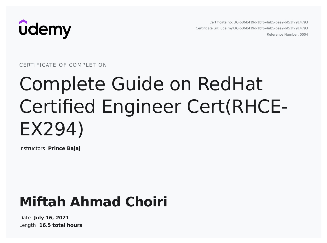 Complete Guide on RedHat Certified Engineer Cert (RHCE-EX294) - issued by Udemy