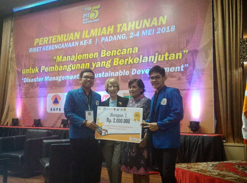 First Consolation Prize Winner on National Disaster Management Event Research Paper Competition 2018 - issued by BNPB & Andalas University